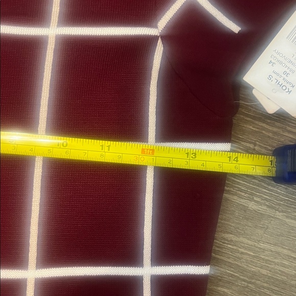 My Michelle Girls Dress Windowpane Fit Flare Size L / 14 color Wine and Ivory - Picture 13 of 16